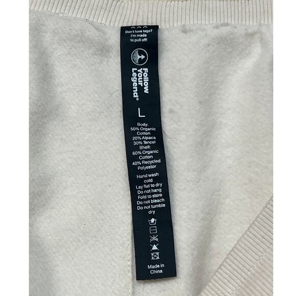 Follow Your Legend Alpaca Organic Cotton Mens Size Large Fleece Jogger Pants - Picture 4 of 8